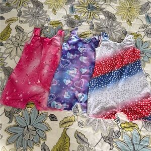 Colorful Girls Size 8/9 Gymnastics Leotards Set